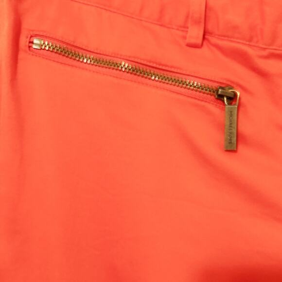 MICHAEL Michael Kors Women's Pants Size 8 Orange Ankle Length Zip Front Pockets - Picture 4 of 9